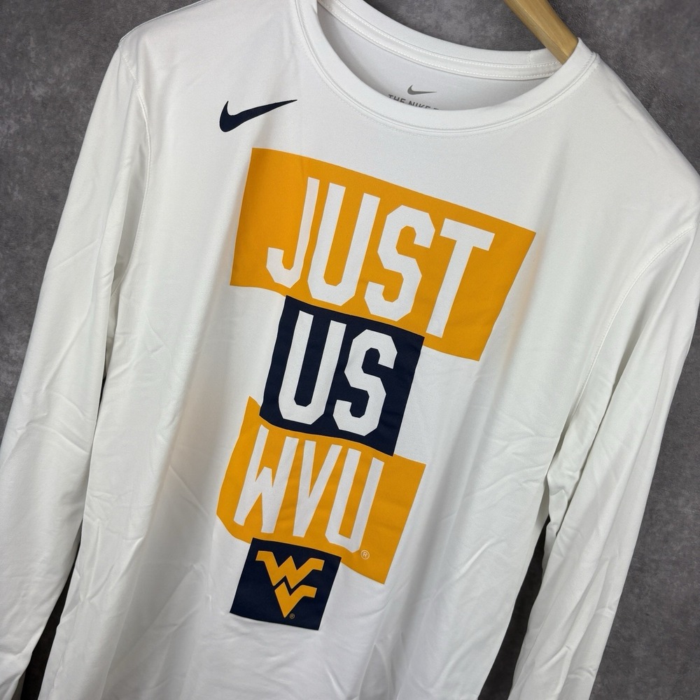 West Virginia Mountaineers Nike T-Shirt Mens L White Dri-Fit NEW‎
